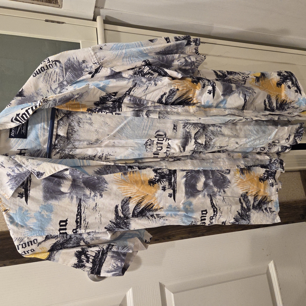 Corona Men's Casual Button Down Shirt - Blue and Yellow